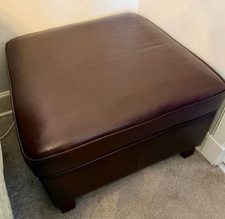 image for M&S Abbey Footstool, Brown Leather