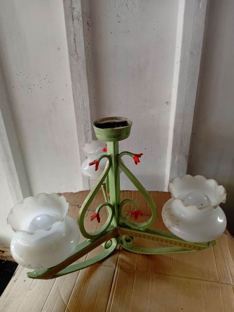 Antique Vintage - Chandelier - Pendant - Light - Solid Steel - Globe Light - Ceiling Light