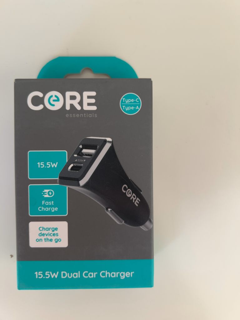 Core essentials 15.5W dual car charger Type-C/A ports Fast Charge NWT