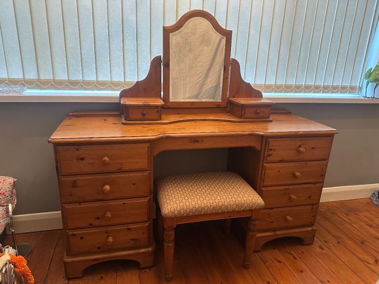 Ducal Victoria pine dressing table and stool