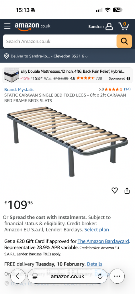 Static caravan beds. 