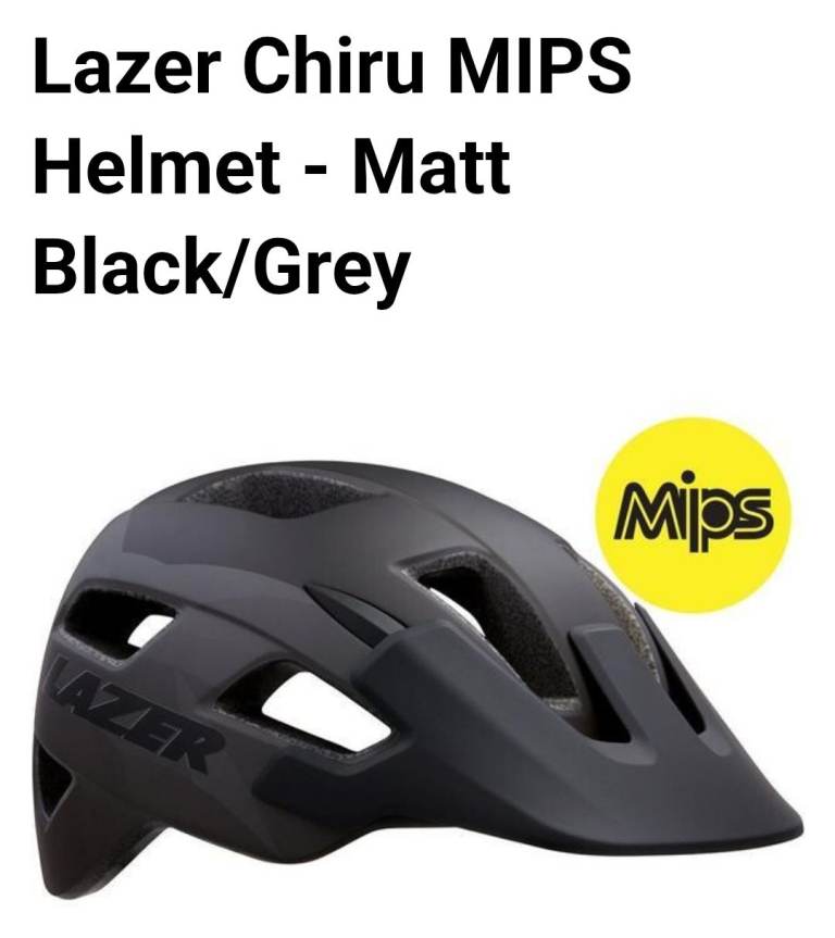 Brand New Lazer Chiru MIPS Helmet - Matt Black/Grey, Size L
