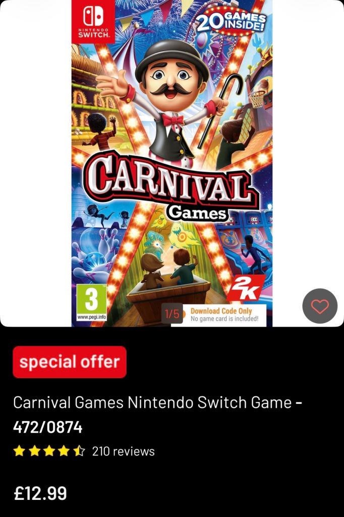 Carnival Games Nintendo Switch Game - Brand New, Sealed