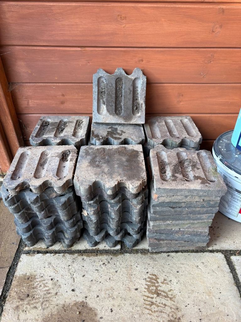 Vintage Staffordshire blue clay garden edging tiles. Circa 60