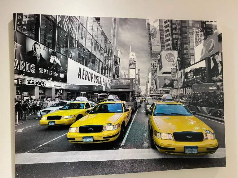 3 New York Canvas Pictures - Taxi Colour Pop Trilogy