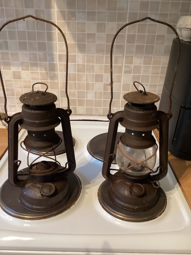Two original vintage Feuerhand lanterns, £15 each
