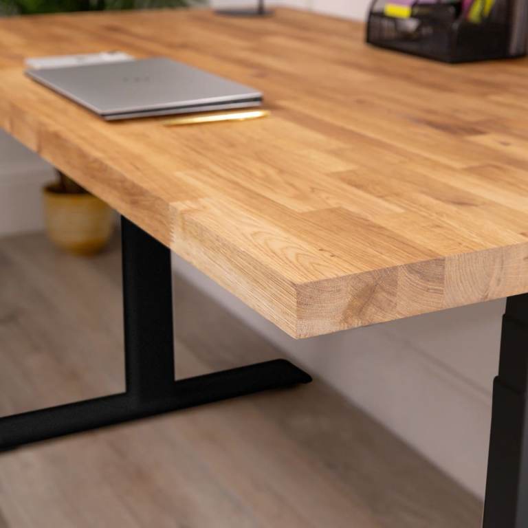 Domli Standing Desk With Oak 1500mm X 800mm / 27mm / Oiled