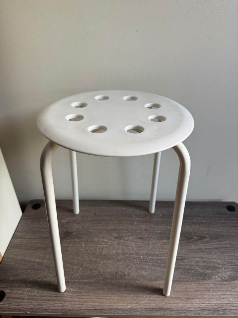 IKEA MARIUS Stacking Stool 45cm Seat Height Steel white