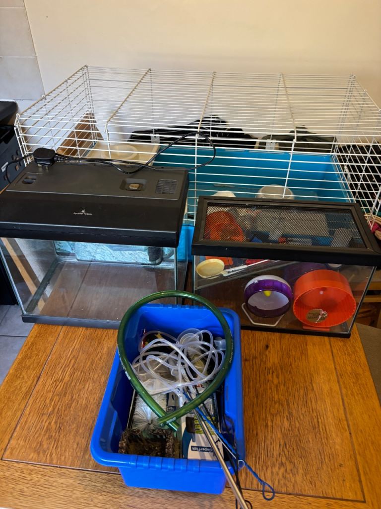 Pet cage, tank and aquarium bundle . Joblot 