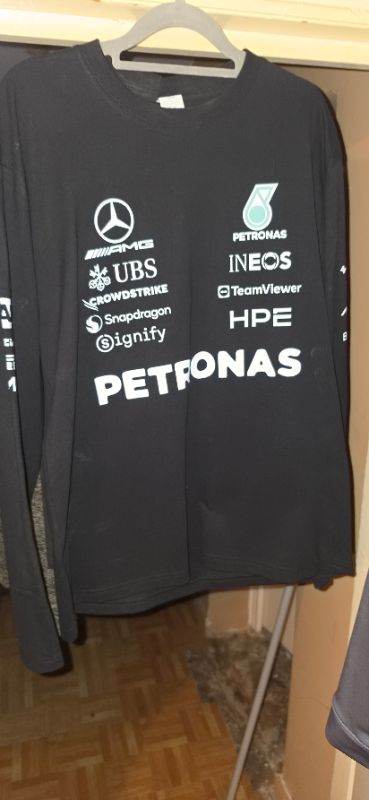 Mercedes-AMG Petronas F1 Long Sleeve T-Shirt – Black, Good Condition