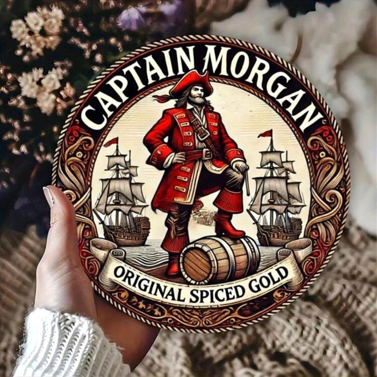 Captain Morgan Style Metal Tin Sign – Man Cave / Garden / Home Décor 20cm x 20cm📮postage available 