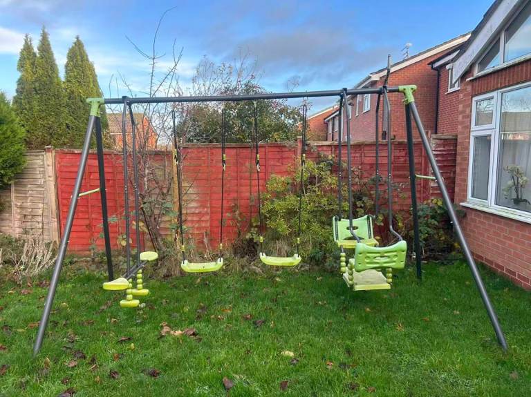 Children's slide and swing