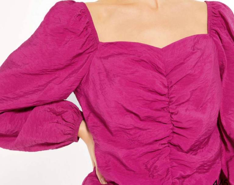 NEW LOOK Pink Ruched Sweetheart Neck Top, UK Size 12 – New with Tags