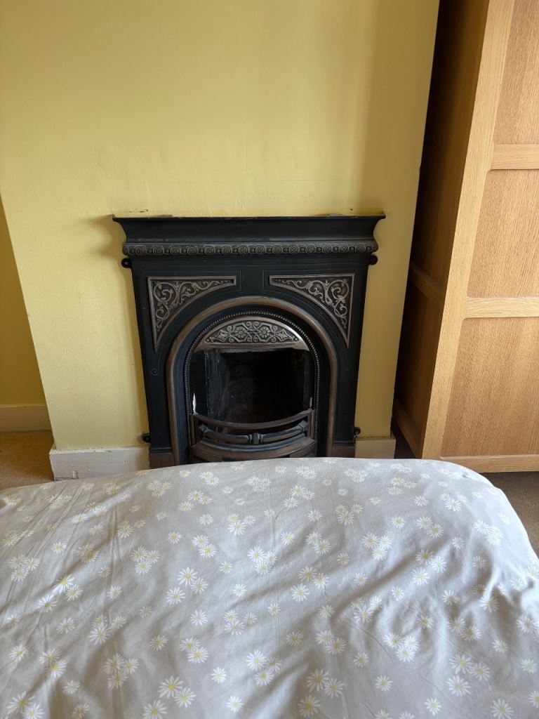 Cast Iron Fireplace Surround - Black, Good Condition