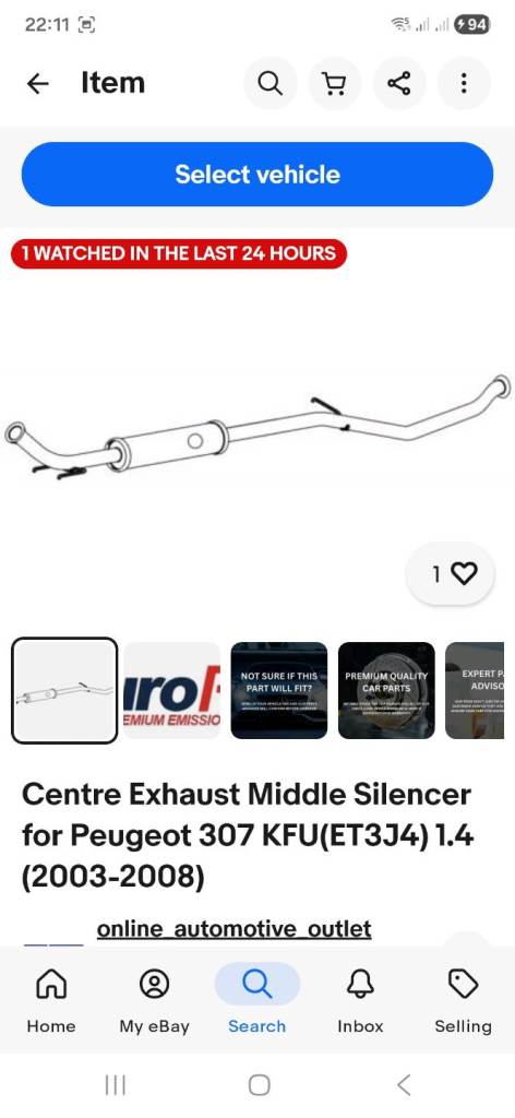 Peugeot 307 1.4 16 valve exhuast