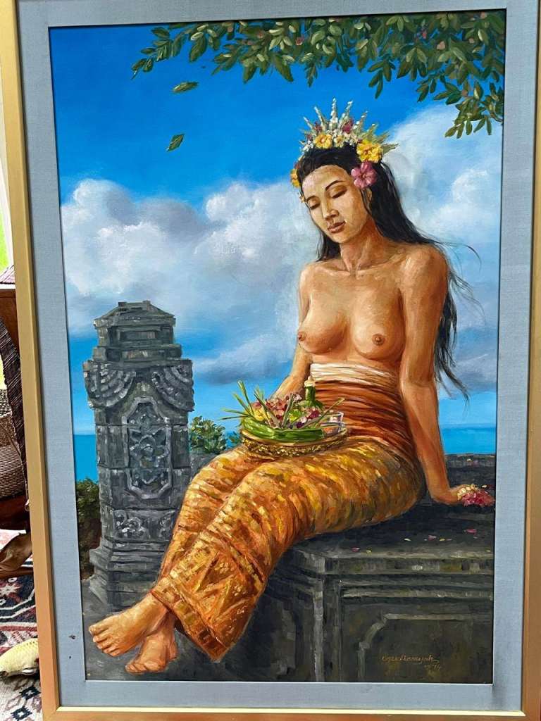 Bali maiden oil painting