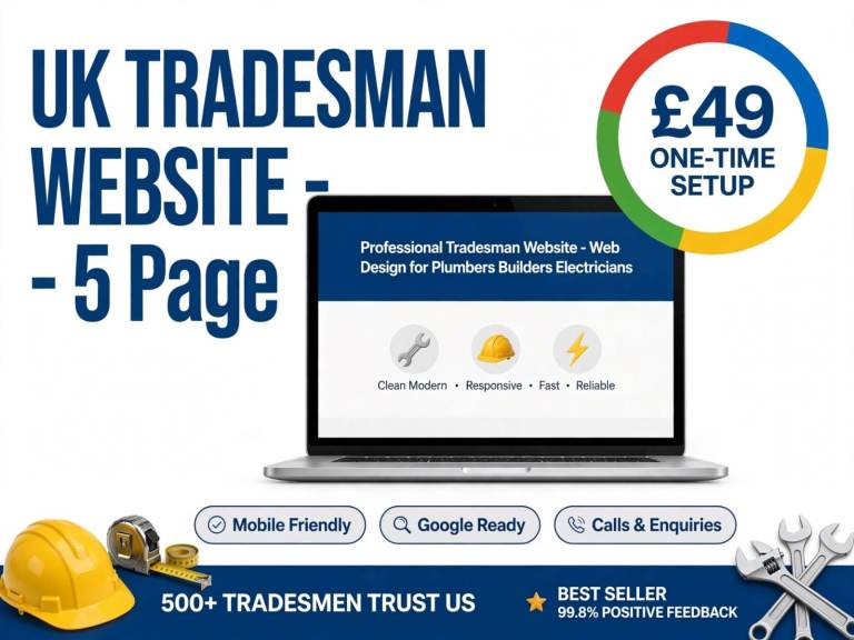 UK Tradesman Website Design | Plumber Builder Electrician | No Monthly Fees £49