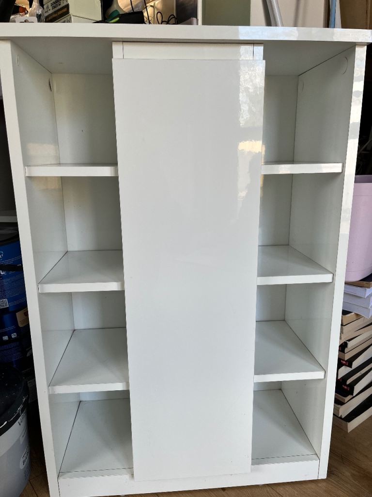 Bathroom freestanding shelves cabinet unit white