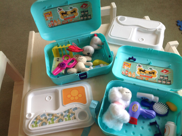 Pet shop toy box to look after pets 