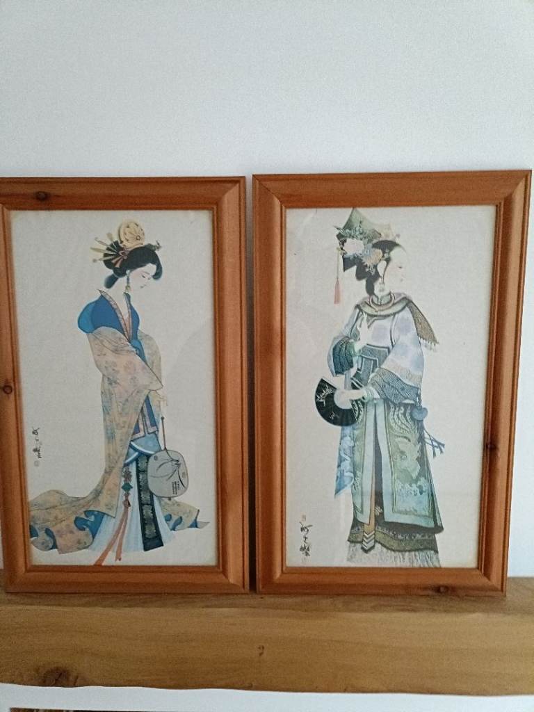 2 x F & G Chinese figure prints