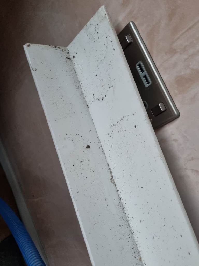 White plastic 4.9m long with right angle profile