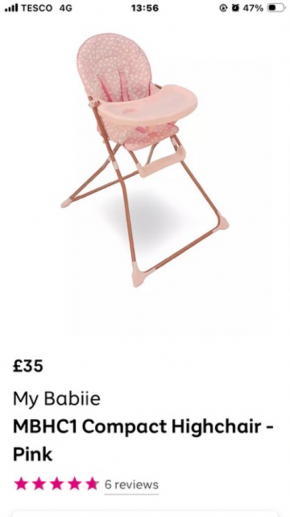 My Babiie MBHC1 Compact Highchair 
