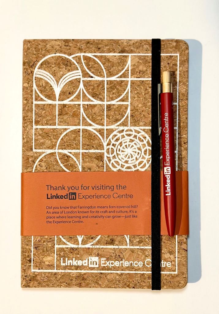 Official LinkedIn Experience Centre Cork Notebook & Pen- Brand New