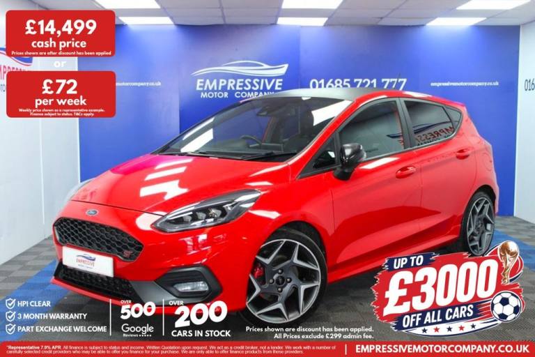 2019 19 FORD FIESTA 1.5T ECOBOOST ST-3 HATCHBACK 5DR PETROL MANUAL EURO 6 (S/S)