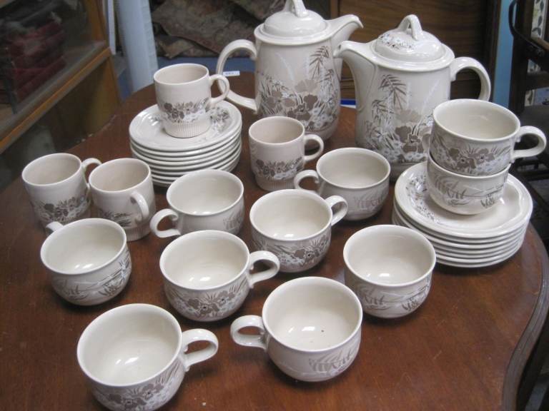 Rare Vintage Poole Pottery Mandalay Tea / Coffee Service Set from 1970's 