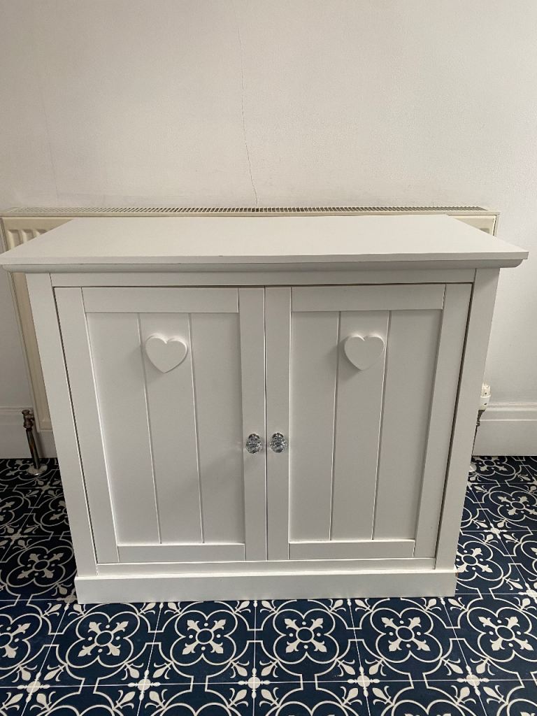 White Nursery Wardrobe with Heart Cut-outs