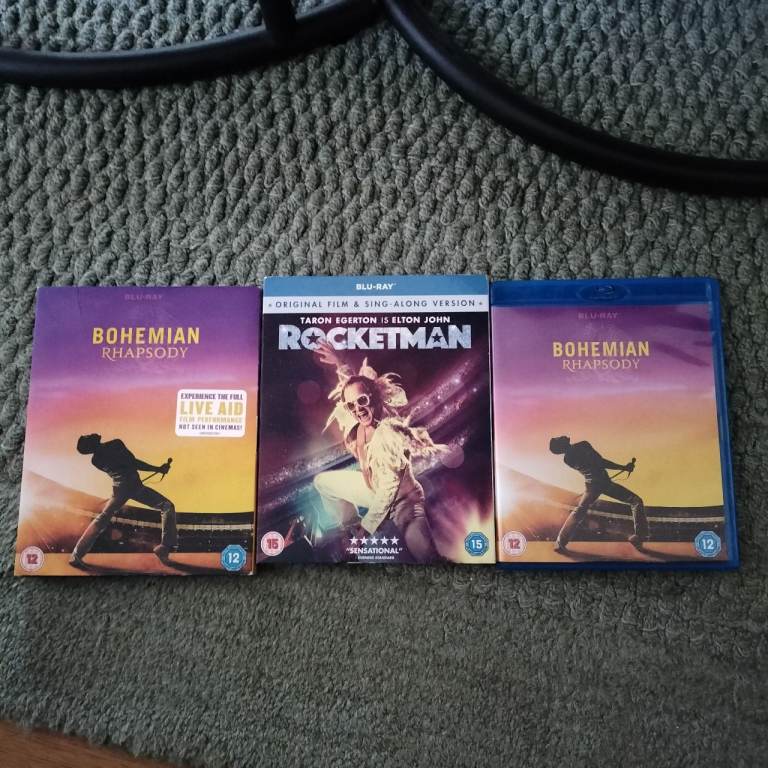 £2 each blu ray dvds bohemian rhapsody and Rocketman Costessey NR5 0PX 