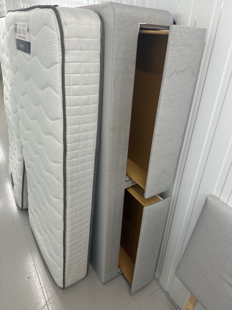 2x Silentnight Single Beds with Mattress, Divan Base and Headboard
