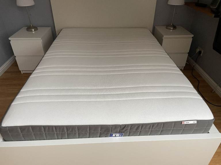 Ikea Malm Standard Double Bed & Mattress