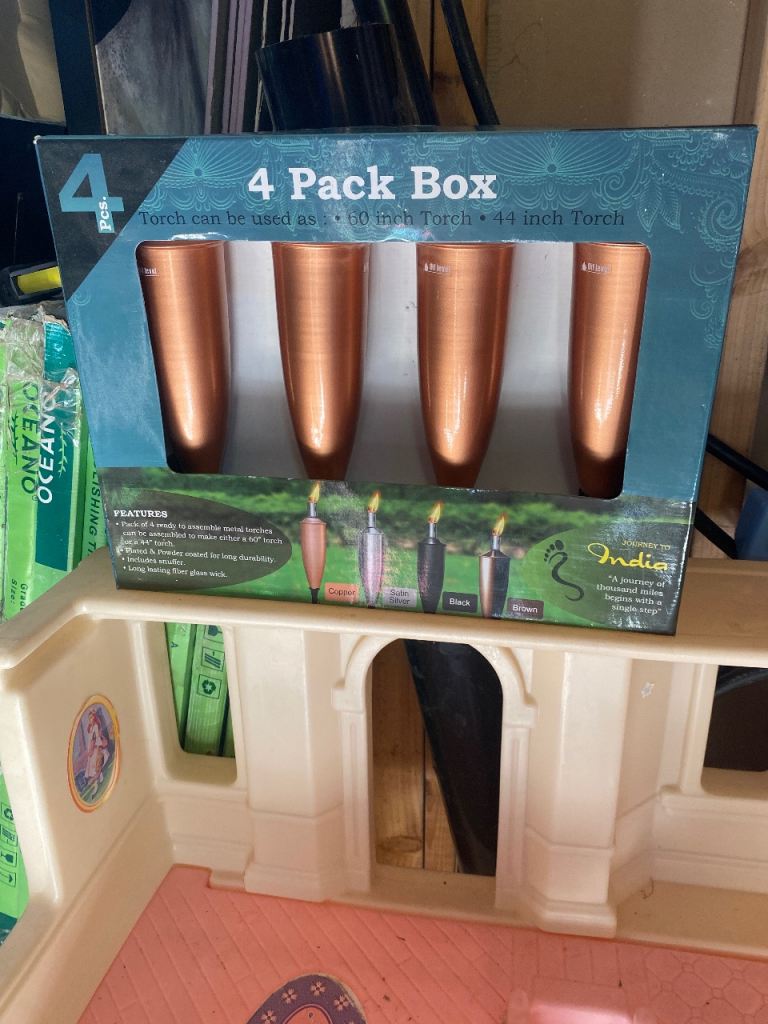 New Copper Garden Torches - 4 Pack, 60 or 44 Inch Adjustable