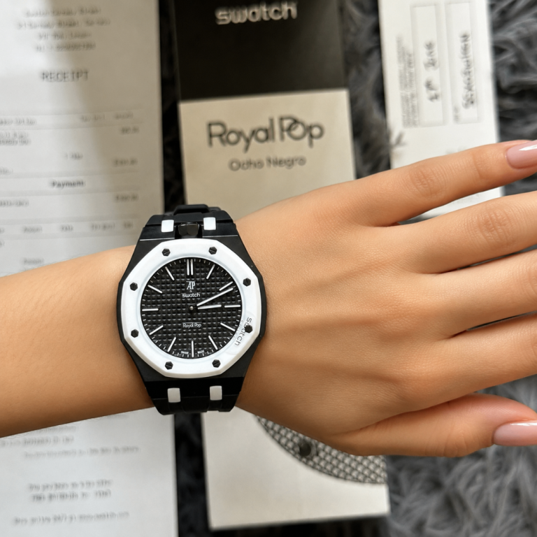swatch x ap ocho negro watch with strap