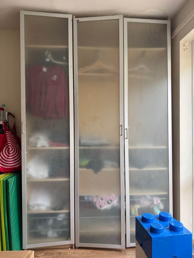 Wardrobe Set with Frosted Doors – Good Condition