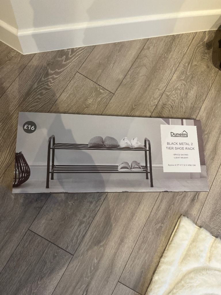 Brand new Dunelm black shoe rack - 2 tier 