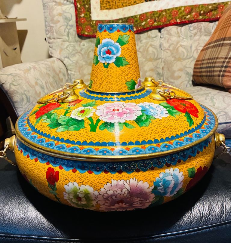Chinese Cloisonnie Hot Pot,Induction Stock Pot Hot Pot