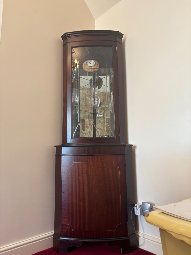 Lovely Corner Display Cabinet with Storage – Good Condition
