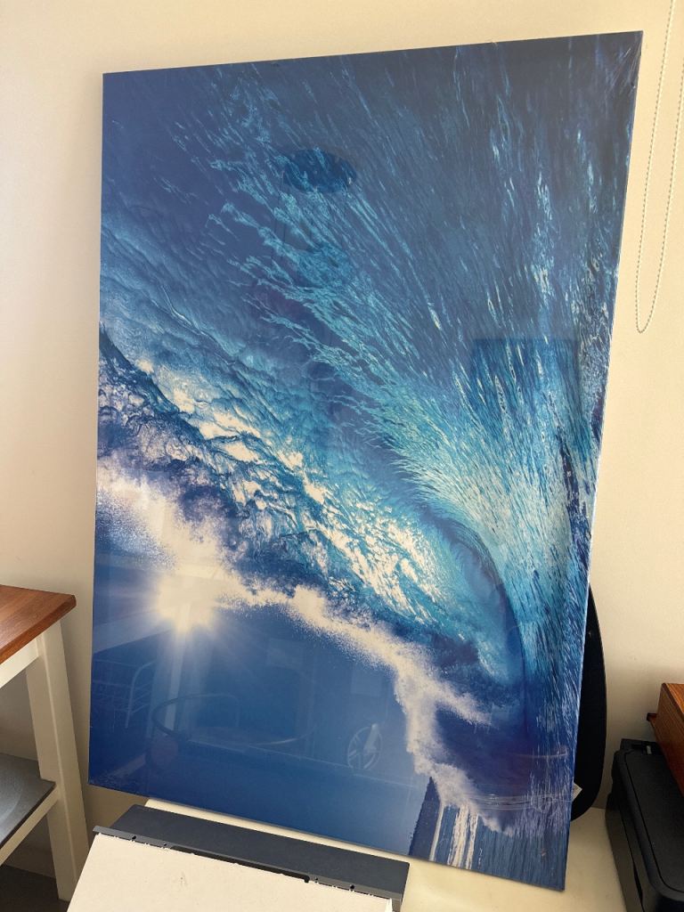 Large Blue Wave Wall Art – New -80x120cm
