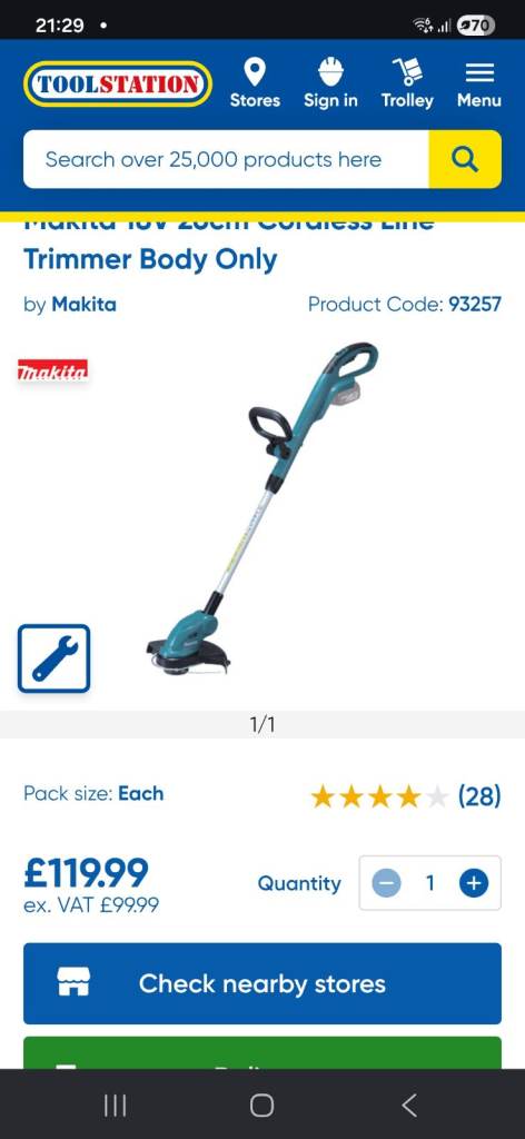 Makita 18V Cordless Line Trimmer DUR181 – Good Condition