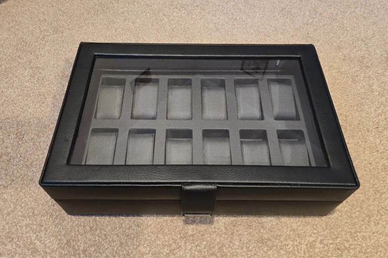  Dulwich Designs Genuine Leather 12 Watch Display Case RRP £69 VGC
