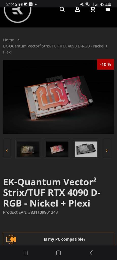 *Brand New* EK-Quantum Vector² Strix/TUF RTX 4090 D-RGB - Nickel + Plexi