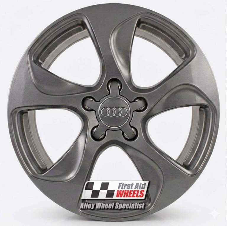 R601G Swap AUDI A3 S3 8V 4X 18'' GENUINE 5 SPOKE GLOSS CARBON GREY ALLOY WHEELS