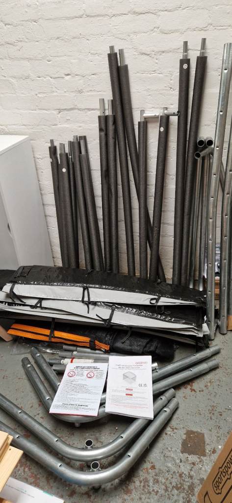 Sportspower  10ft x 8ft rectangular trampoline with enclosure (not assembled)  