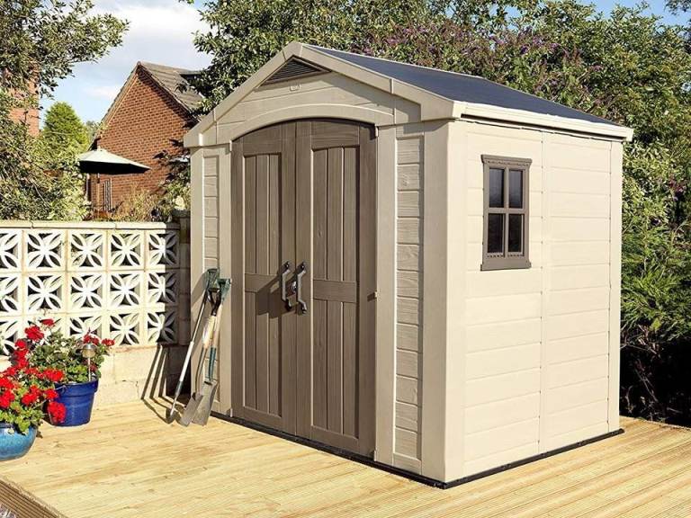 Keter Factor 8 by 6 feet Outdoor Garden Storage Shed, Free Delivery & Assembly