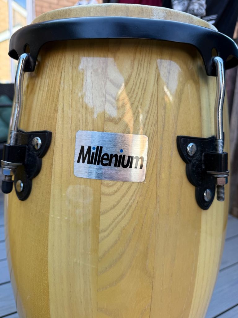 Millenium Wooden Conga Drum Set (Pair) + Padded Carry Bag