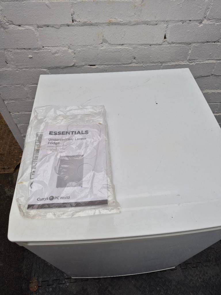 Essentials Undercounter Fridge - White, Good Condition