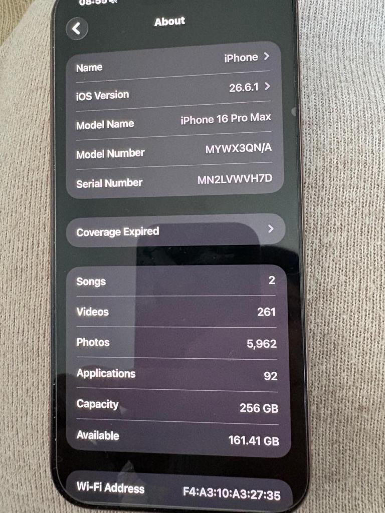 Apple iPhone 16 Pro Max 256GB - titanium, Excellent Condition