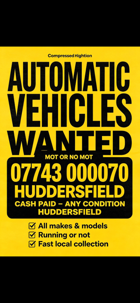 Automatic vehicle bought for cash 